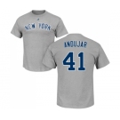 Baseball New York Yankees #41 Miguel Andujar Gray Name & Number T-Shirt