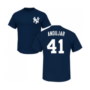 Baseball New York Yankees #41 Miguel Andujar Navy Blue Name & Number T-Shirt