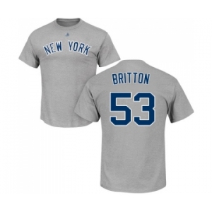 Baseball New York Yankees #53 Zach Britton Gray Name & Number T-Shirt