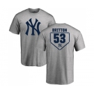 Baseball New York Yankees #53 Zach Britton Gray RBI T-Shirt