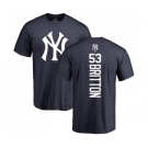 Baseball New York Yankees #53 Zach Britton Navy Blue Backer T-Shirt