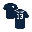 MLB Nike New York Yankees #13 Alex Rodriguez Navy Blue Name & Number T-Shirt