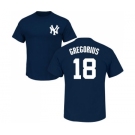 MLB Nike New York Yankees #18 Didi Gregorius Navy Blue Name & Number T-Shirt