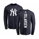 MLB Nike New York Yankees #18 Don Larsen Navy Blue Backer Long Sleeve T-Shirt