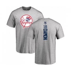 MLB Nike New York Yankees #18 Johnny Damon Ash Backer T-Shirt