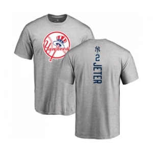 MLB Nike New York Yankees #2 Derek Jeter Ash Backer T-Shirt