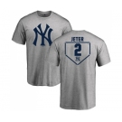 MLB Nike New York Yankees #2 Derek Jeter Gray RBI T-Shirt