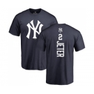 MLB Nike New York Yankees #2 Derek Jeter Navy Blue Backer T-Shirt