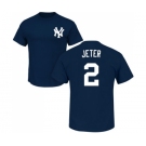 MLB Nike New York Yankees #2 Derek Jeter Navy Blue Name & Number T-Shirt