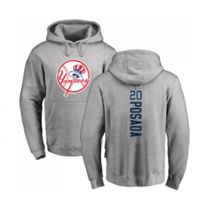 MLB Nike New York Yankees #20 Jorge Posada Ash Backer Pullover Hoodie