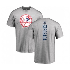 MLB Nike New York Yankees #20 Jorge Posada Ash Backer T-Shirt