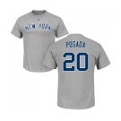 MLB Nike New York Yankees #20 Jorge Posada Gray Name & Number T-Shirt