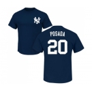 MLB Nike New York Yankees #20 Jorge Posada Navy Blue Name & Number T-Shirt