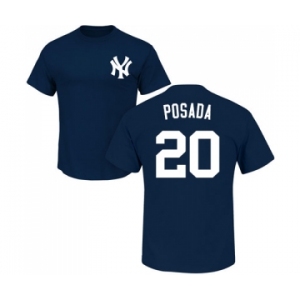 MLB Nike New York Yankees #20 Jorge Posada Navy Blue Name & Number T-Shirt