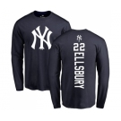 MLB Nike New York Yankees #22 Jacoby Ellsbury Navy Blue Backer Long Sleeve T-Shirt