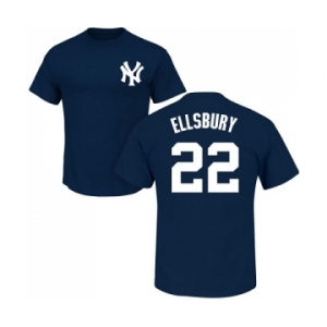 MLB Nike New York Yankees #22 Jacoby Ellsbury Navy Blue Name & Number T-Shirt