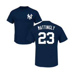 MLB Nike New York Yankees #23 Don Mattingly Navy Blue Name & Number T-Shirt