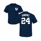 MLB Nike New York Yankees #24 Gary Sanchez Navy Blue Name & Number T-Shirt