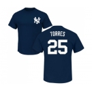 MLB Nike New York Yankees #25 Gleyber Torres Navy Blue Name & Number T-Shirt