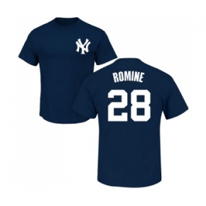 MLB Nike New York Yankees #28 Austin Romine Navy Blue Name & Number T-Shirt