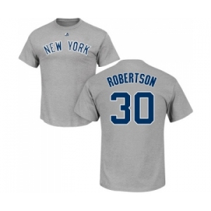 MLB Nike New York Yankees #30 David Robertson Gray Name & Number T-Shirt