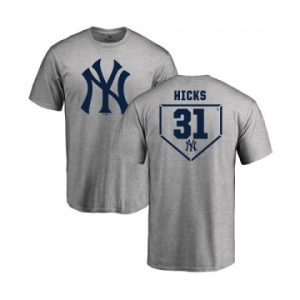 MLB Nike New York Yankees #31 Aaron Hicks Gray RBI T-Shirt