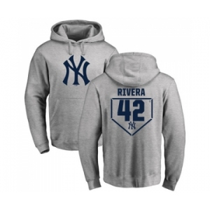 MLB Nike New York Yankees #42 Mariano Rivera Gray RBI Pullover Hoodie