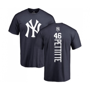 MLB Nike New York Yankees #46 Andy Pettitte Navy Blue Backer T-Shirt