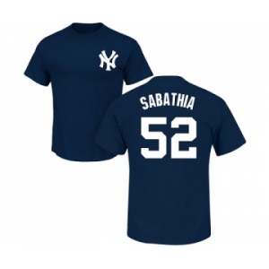 MLB Nike New York Yankees #52 C.C. Sabathia Navy Blue Name & Number T-Shirt