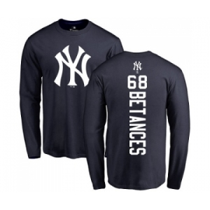 MLB Nike New York Yankees #68 Dellin Betances Navy Blue Backer Long Sleeve T-Shirt