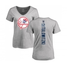 Baseball Women's New York Yankees #12 Troy Tulowitzki Ash Backer T-Shirt