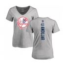 Baseball Women's New York Yankees #41 Miguel Andujar Ash Backer T-Shirt