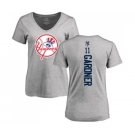 MLB Women's Nike New York Yankees #11 Brett Gardner Ash Backer T-Shirt