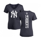 MLB Women's Nike New York Yankees #14 Brian Roberts Navy Blue Backer T-Shirt