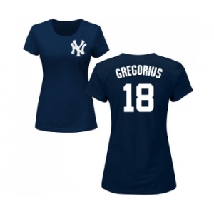 MLB Women's Nike New York Yankees #18 Didi Gregorius Navy Blue Name & Number T-Shirt