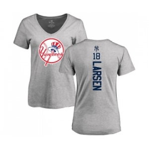 MLB Women's Nike New York Yankees #18 Don Larsen Ash Backer T-Shirt