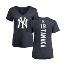 MLB Women's Nike New York Yankees #19 Masahiro Tanaka Navy Blue Backer T-Shirt