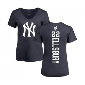 MLB Women's Nike New York Yankees #22 Jacoby Ellsbury Navy Blue Backer T-Shirt