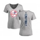 MLB Women's Nike New York Yankees #23 Don Mattingly Ash Backer T-Shirt