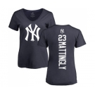 MLB Women's Nike New York Yankees #23 Don Mattingly Navy Blue Backer T-Shirt