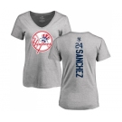 MLB Women's Nike New York Yankees #24 Gary Sanchez Ash Backer T-Shirt