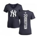 MLB Women's Nike New York Yankees #30 David Robertson Navy Blue Backer T-Shirt