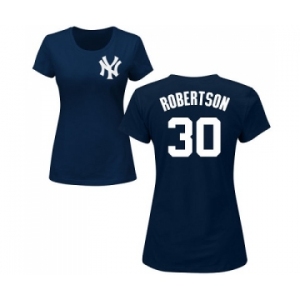 MLB Women's Nike New York Yankees #30 David Robertson Navy Blue Name & Number T-Shirt