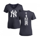 MLB Women's Nike New York Yankees #4 Lou Gehrig Navy Blue Backer T-Shirt