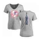 MLB Women's Nike New York Yankees #5 Joe DiMaggio Ash Backer T-Shirt