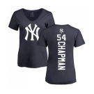 MLB Women's Nike New York Yankees #54 Aroldis Chapman Navy Blue Backer T-Shirt