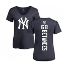 MLB Women's Nike New York Yankees #68 Dellin Betances Navy Blue Backer T-Shirt