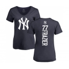 MLB Women's Nike New York Yankees #77 Clint Frazier Navy Blue Backer T-Shirt