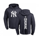 MLB Nike New York Yankees #28 Austin Romine Navy Blue Backer Pullover Hoodie