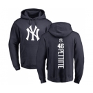 MLB Nike New York Yankees #46 Andy Pettitte Navy Blue Backer Pullover Hoodie